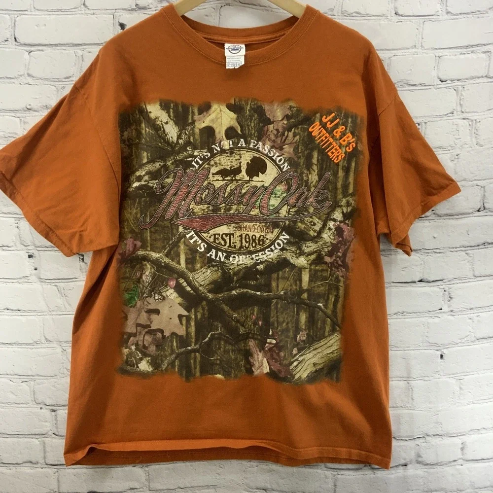 Delta T Shirt‎ Sz XL Mossy Oak Orange Camo Hunting